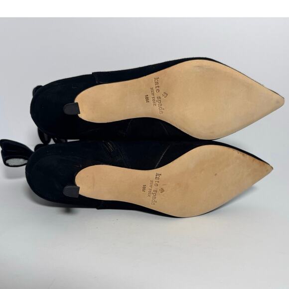 Kate Spade Donella Black Suede Ankle Bow Boots - NIB! - Picture 8 of 9